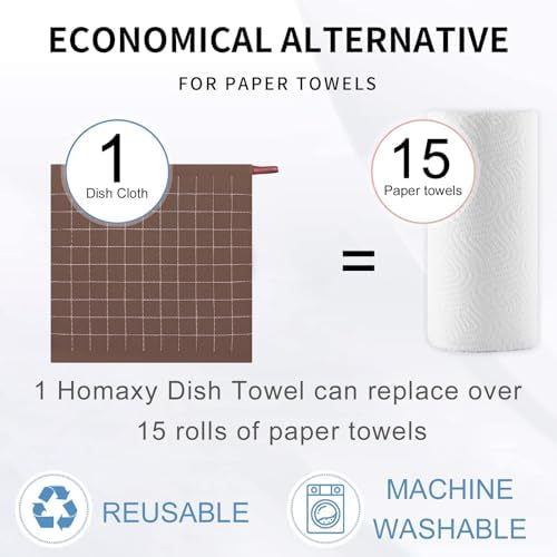 Homaxy 100% Cotton Terry Kitchen Dish Cloths, 6 Pack - Image 6