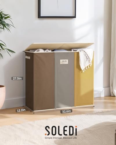 SOLEDI 180L 3-Section Laundry Hamper - Image 6