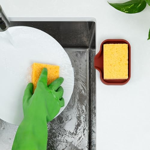 Zulay Kitchen Small Silicone Sponge Holder – Space-Saving Sink Organizer Tray - Image 6