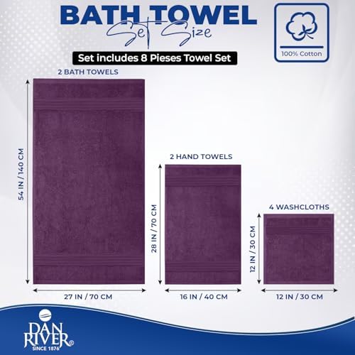 DAN RIVER 8 Piece Luxury Bath Towels - Image 2