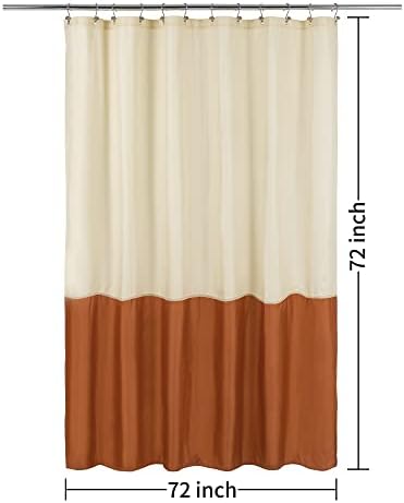 ALYVIA SPRING Waterproof Fabric Shower Curtain or Liner Cream/Orange - Image 7