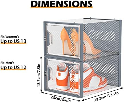 SIMPDIY XL Clear Shoe Storage Boxes, Stackable Shoe Organizer - Image 3
