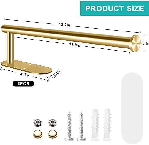 MGahyi Gold Paper Towel Holder Under Cabinet Wall Mount - Image 2