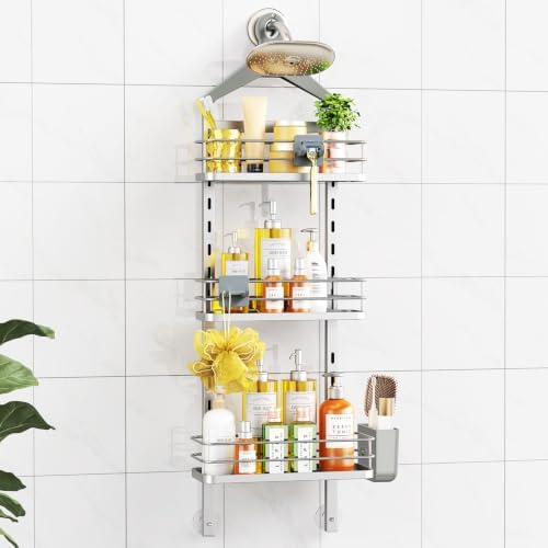 ODesign 3 Tier Adjustable Shower Organizer Hanging Over Head Silver by ODesign