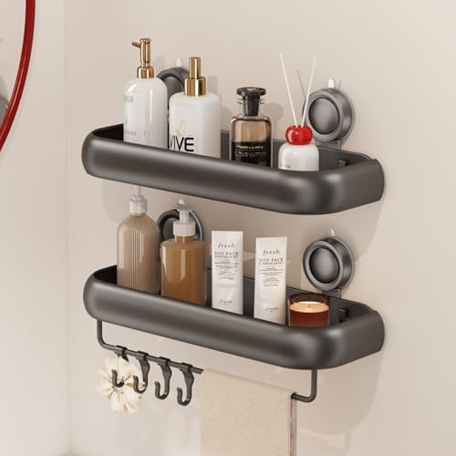 CICUFY Shower Caddy Suction Cup, 2 Pack No Drilling Corner Shower Shelves by CICUFYOfficial
