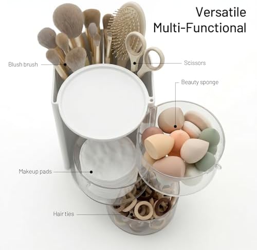 Qtip Holder, Vanity Makeup Brush holder, Sage Green Bathroom Canisters Dispenser - Image 4