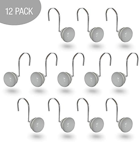 Creative Scents Gray Shower Curtain Hooks Decorative | Set of 12 - Image 2