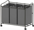 Simple Houseware Heavy Duty 3-Bag Laundry Sorter Rolling Cart, Dark Grey by SimpleHouseware