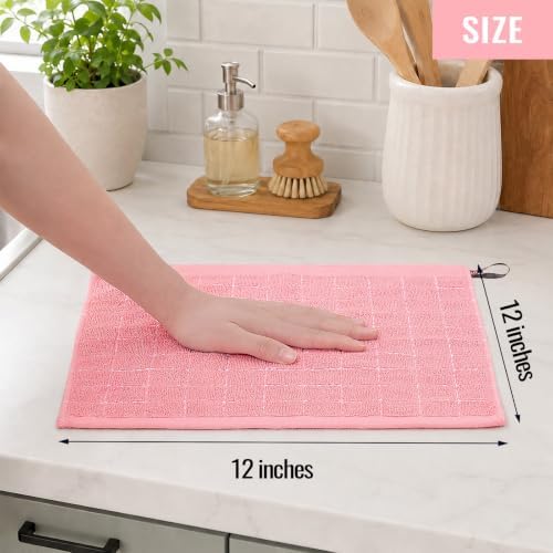 Kitinjoy 100% Cotton Terry Kitchen Dish Cloths, 12”x 12” - Image 4