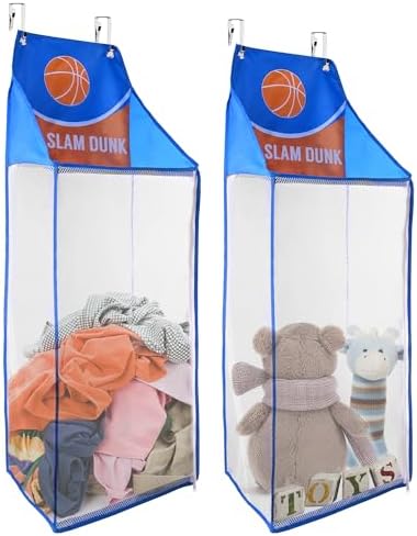 SPINFOX 2 Pack Over the Door Laundry Hamper, Hanging Basketball Basket by SPINFOX