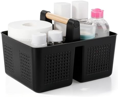JiatuA Portable Shower Caddy Basket Plastic Caddy Organizer Small Black by JiatuA