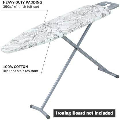 Ironing Board Cover and Pad Standard Size 15" x 54", 3 Pairs of Hook and Loop - Image 3