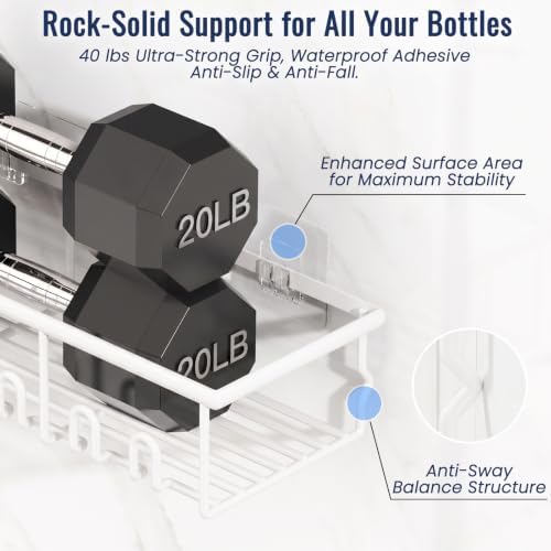 8 Pack Adhesive Rustproof Shower Caddy - Image 4