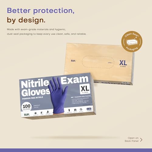SUP Powder-Free Nitrile Exam Gloves, 100/1000 Ct Food Safe Latex-Free Medical - Image 5