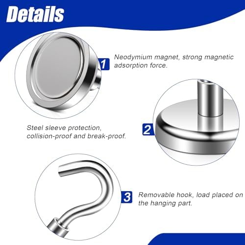 Super Strong Magnetic Hooks 40lbs+, 25MM Magnetic Hooks Heavy Duty - Image 3