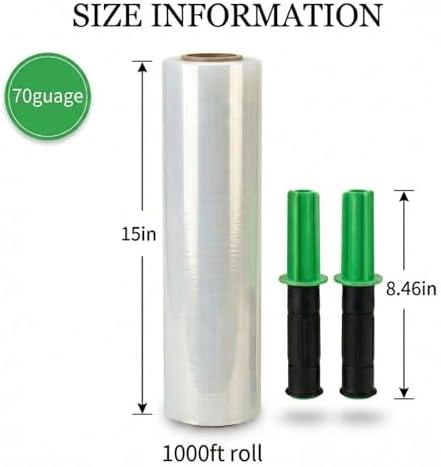 Stretch Film Wrap for Moving, 3 Pack 15 Inch x 1000ft 70 Gauge, Plastic Wrap - Image 2