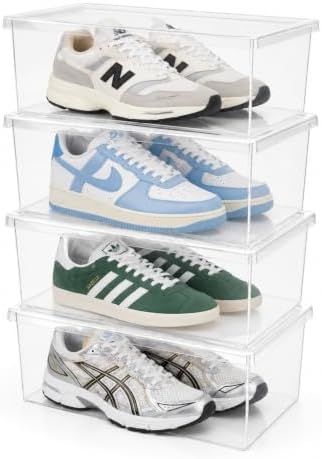 Superio Shoe Box Modern Storage Container 4 Pack by Superio