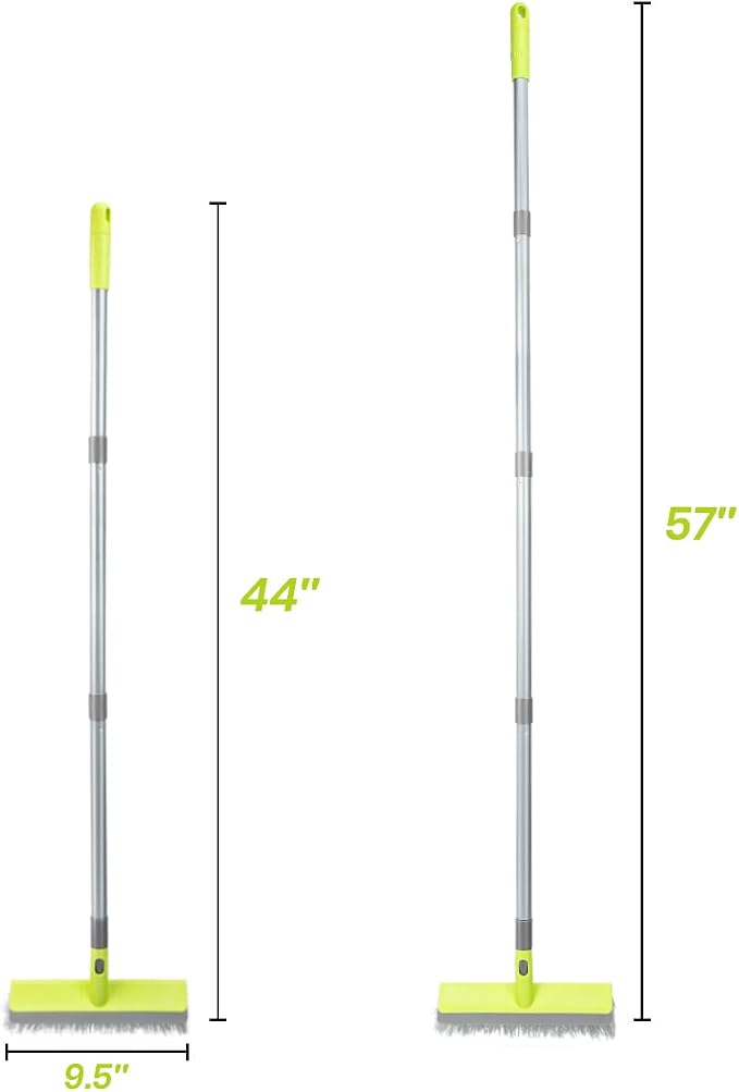 Floor Scrub Brush with 57" Long Handle, 2 in 1 Scrape and Deck Brush Floor - Image 6