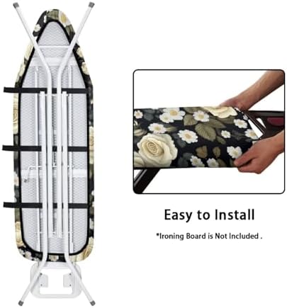 Retro Daisy Flower Rose Pattern Ironing Board Cover Non-Slip Ironing Board - Image 4