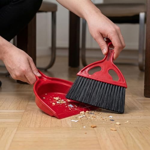 Restaurantware Red and Black Mini Dustpan and Brush Set, 10 Ct - Image 5