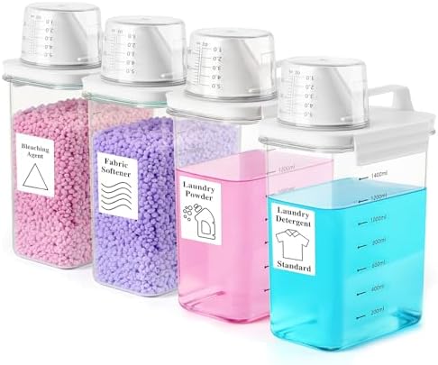 4 Pack Laundry Detergent Dispenser 61oz Plastic Liquid Detergent Dispenser by VZZNN