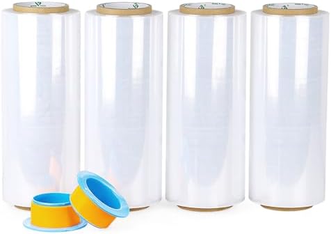 BOMEI PACK Stretch Wrap Rolls 10" x 1000 Ft 4 Pack by BOMEIPACK