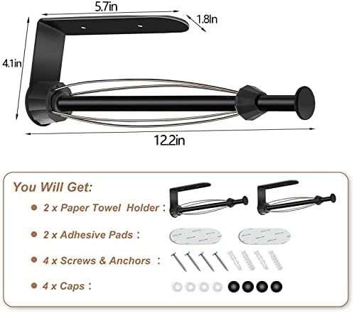 2 PACK Metal Paper Towel Holder, Easy Tear - Image 3