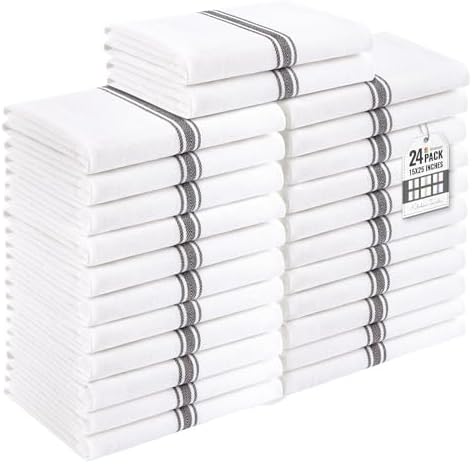 Homaxy 100% Ring Spun Cotton Kitchen Towels 24 Pack by Homaxy