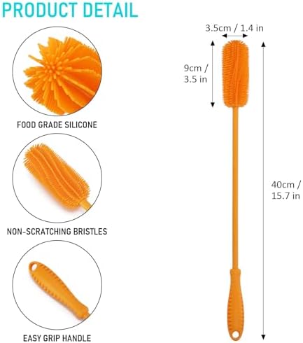 Silicone Bottle Brush, 15.7" Water Bottle Cleaner Brush - Image 4