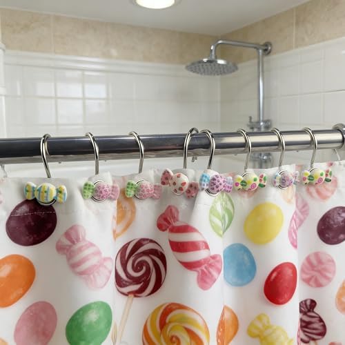 Two Fish Home Fashions Set of 12 Decorative Candies Shower Curtain Hooks - Image 4