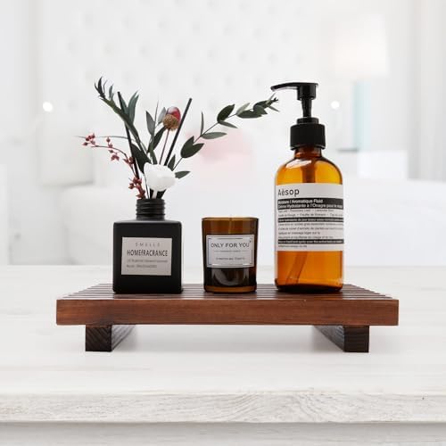 Farmhouse Bathroom Counter Organizer Wooden Display Stand Kitchen Tray - Image 3