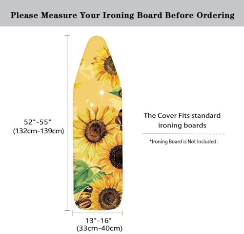 GLENLCWE Sunflower Ironing Board Cover, 54x15 inches, Floral Design Iron Board - Image 5