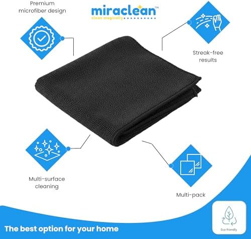 Microfiber Cleaning Cloth Black 12 Pack Premium Microfiber Towels - Image 2