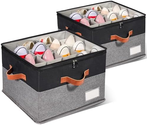 2 Pack Shoe Organizer for Closet by JHHBHV