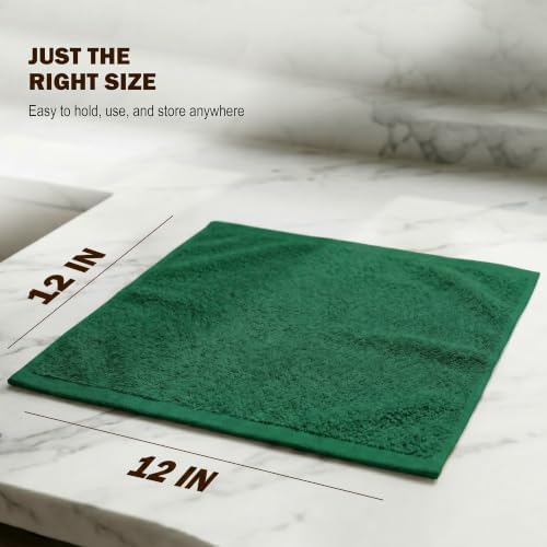 Utopia Towels 24 Pack Washcloths, 12x12 in, 100% Cotton, Hunter Green - Image 2