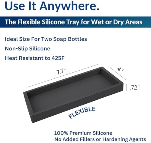 Spacewiser Countertop & Vanity Silicone Tray – 2 PC Small 7.7" Soap Tray - Image 3