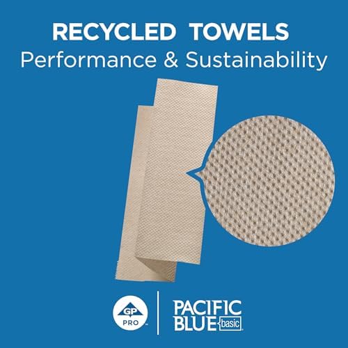 Pacific Blue Basic by Georgia-Pacific PRO Recycled Multifold 1-Ply Paper Towels - Image 2