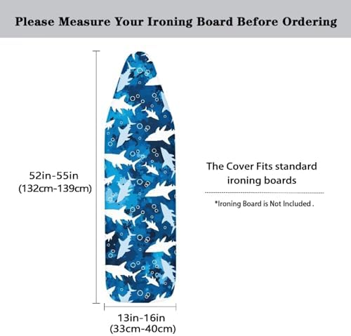 Blue Shark Ironing Board Cover and Pad Soft Fabric Cover - Image 5