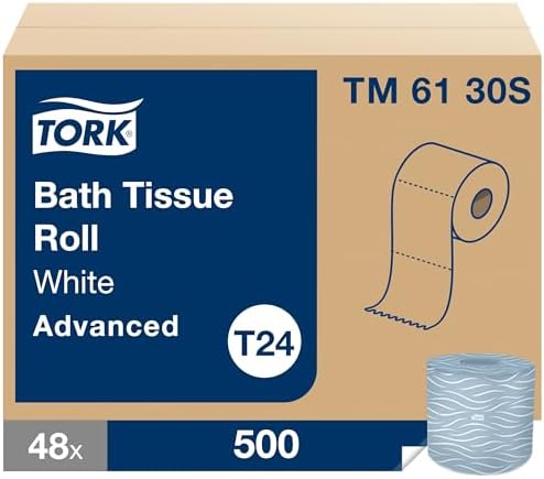 Tork Bath Tissue Roll Advanced, 500 sheets/roll, 48 rolls/case - Image 3