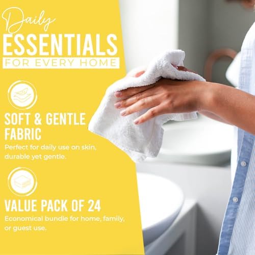 DAN RIVER 24 Pack Cotton Wash Cloths Set - Image 3