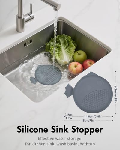 Reversible Sink Drain Strainer & Kitchen Sink Stopper Set - Image 5
