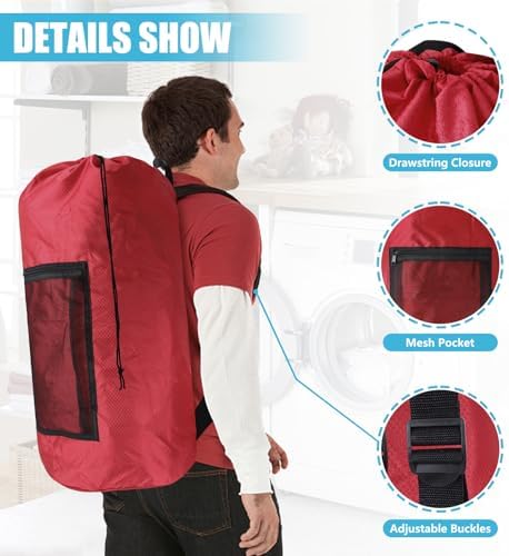 Olosar Laundry Bag Backpack, Extra Large Travel Laundry Bag - Image 4