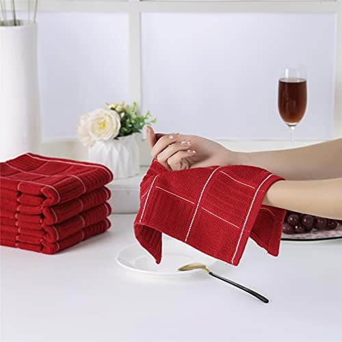 Glynniss Red Kitchen Towels and Dishcloths Set, Dish Towels and Dish Rags Set - Image 6