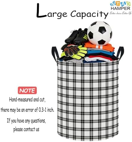 NTAOHAMPER Plaid Laundry Hamper, Laundry Basket, Baby Nursery Hamper, - Image 3