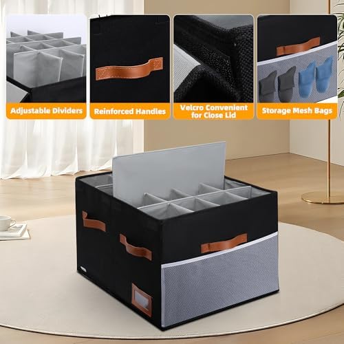 Supowin Large Shoe Organizer for Closet, Foldable Shoe Storage Bin - Image 2