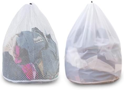 Extra Large Mesh Laundry Bags Washing Bag 2Pack Delicates Bag and Pull net - Image 7
