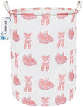 Round Pink Ballerina Laundry Hamper, Household Storage Bin by ONOEV