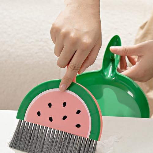 Mini Dustpan and Broom Set Compact Watermelon Lemon Small Hand Dustpan and - Image 2