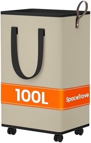 SpaceTrove Rolling Laundry Basket by Unknown