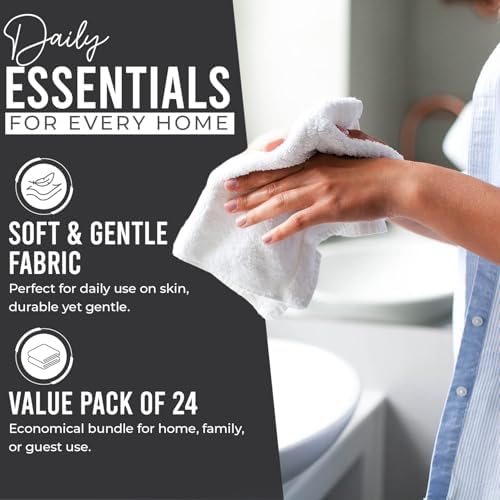 DAN RIVER 24 Pack Cotton Wash Cloths Set - Image 3